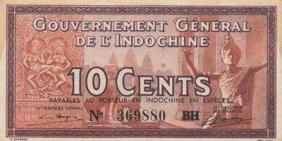 Indochina Francesa 10 Cents - ND (1939) - P.85c
