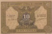 Indochina Francesa 10 Cents 1939 - XF - P.89