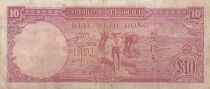 Indochina Francesa 10 Piastres - Angkor Temple - (ND 1947-1951) - Series R
