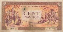 Indochina Francesa 100 Piastres - ND (1942-45) - Letter E - P.66