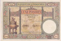 Indochina Francesa 100 Piastres Dupleix - 1936-1939 - Serial E.234 - VF - P.51
