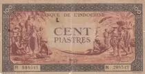 Indochina Francesa 100 Piastres Market - 1942 - Letter L - Serial M 209543