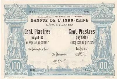 Indochina Francesa 100 Piastres Vasco de Gama - 1903 - Saigon - Specimen