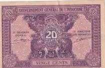 Indochina Francesa 20 Cents ND (1942) - Serial CB 243.515