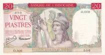 Indochina Francesa 20 Piastres Helmeted woman - ND (1949) - Specimen