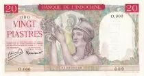 Indochina Francesa 20 Piastres Helmeted woman - ND (1949) - Specimen