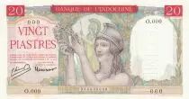Indochina Francesa 20 Piastres Helmeted woman - ND (1949) - Specimen
