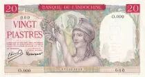 Indochina Francesa 20 Piastres Helmeted woman - ND (1949) - Specimen