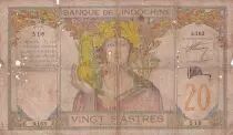 Indochina Francesa 20 Piastres Ruins of Angkor - 1928 - Serial S.163