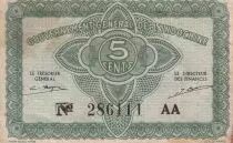 Indochina Francesa 5 Cents - ND (1942) - Serial AA - VF to XF - P.88