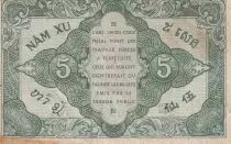 Indochina Francesa 5 Cents - ND (1942) - Serial AA - VF to XF - P.88