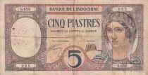 Indochina Francesa 5 Francs - Peacock - ND (1927-1931) - Serial G.650 - P.49b