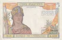 Indochina Francesa 5 Piastres - Warrior - ND (1949) - Serial K.3223