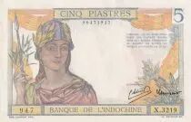 Indochina Francesa 5 Piastres - Warrior - ND (1949) - Serial X.3219