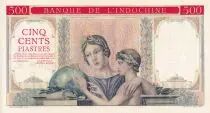 Indochina Francesa 500 Piastres - Woman with globe - Elephants - Specimen - 1951 - UNC - P.83s
