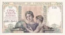 Indochina Francesa 500 Piastres Woman, child - Elephants - Specimen 1939