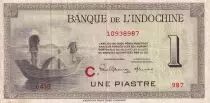 Indochina Franz&ouml;sin  1 Piastre - Men with boat - ND (1945) - Letter C - P.76b