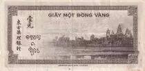 Indochina Franz&ouml;sin  1 Piastre - Men with boat - ND (1945) - Letter C - P.76b