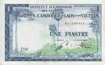 Indochina Franz&ouml;sin 1 Piastre - Blue - Dragon - ND (1954) - P.105