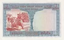 Indochina Franz&ouml;sin 1 Piastre - Men with boat  - ND (1945) - Letter B - PCGS 67 OPQ