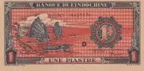 Indochina Franz&ouml;sin 1 Piastre - Orange - ND (1942-1945) - Letter D  - P.58c