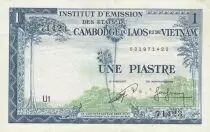 Indochina Franz&ouml;sin 1 Piastre - Trees - Emissions for Cambodge - ND (1954) - Serial U1