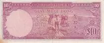 Indochina Franz&ouml;sin 10 Piastres - Angkor - Farmer - 1947 - XF to AU - P.80