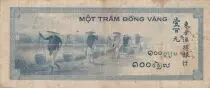 Indochina Franz&ouml;sin 100 Piastres - Statues d\'Angkor - Serial C109 - 1945
