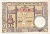 Indochina Franz&ouml;sin 100 Piastres  Dupleix - ND (1936) - Serial J.166 - Cancel - P.51