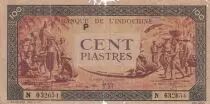 Indochina Franz&ouml;sin 100 Piastres Market - 1942 - Letter P - Serial N 632654