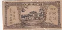 Indochina Franz&ouml;sin 100 Piastres Market - 1942 - Letter Q  - Serial U 021379
