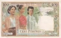 Indochina Franz&ouml;sin 100 Piastres Women - Dao Bai - ND (1954) - VF to XF - P.108