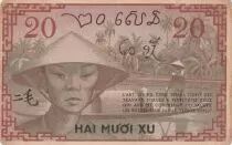 Indochina Franz&ouml;sin 20 Cents - Woman - Boat - ND (1939) - P.86c