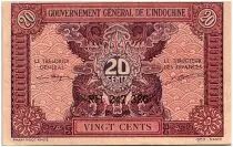 Indochina Franz�sin 20 Cents, Pink - Various serials - P.90 - Sup