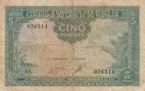 Indochina Franz&ouml;sin 5 Piastres - Banana Tree - Naga Head - 1953 - Series A.8