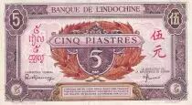 Indochina Franz&ouml;sin 5 Piastres - Rose - ND (1942-1945) - Letter F  - P.64