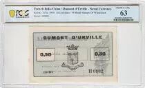 Indochina Franz&ouml;sin 50 Centimes - Dumont D\'Urville - 1936 - PCGS 63 Choice UNC - Kol.207a
