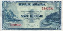 Indonesia 1 Rupiah - Plage - Mountain - 1951 - Serial DN - P.38