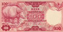 Indonesia 100 Rupiah - Rhinoceros - 1977 - Serial SYL - UNC - P.116