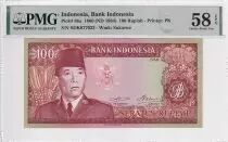 Indonesia 100 Rupiah Sukarno - 1960 - PMG 58 EPQ
