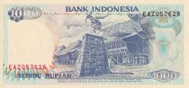 Indonesia 1000 Rupiah - Lompat Batu Pulau Nias - Danau Toba - 1992 -  Serial EAZ - UNC - P.129a