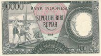 Indonesia 10000 Rupiah - Workers - River - 1964 - Serial CPU - P.UNC - P.100a