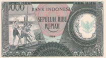 Indonesia 10000 Rupiah - Workers - River - 1964 - Serial WWL - UNC - P.100b