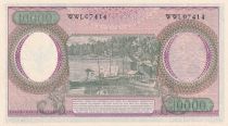 Indonesia 10000 Rupiah - Workers - River - 1964 - Serial WWL - UNC - P.100b