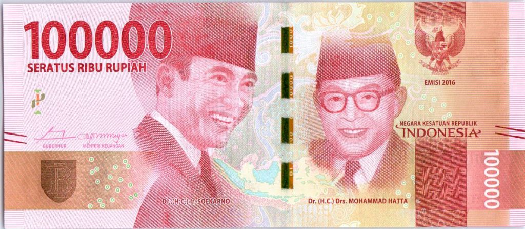 Banknote Indonesia 100000 Rupiah Soekarno Dr Mohammad 