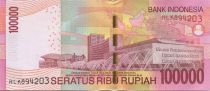 Indonesia 100000 Rupiah Soekarno and Hatta - Parliament bldg 2013