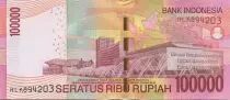Indonesia 100000 Rupiah Soekarno and Hatta - Parliament bldg 2013