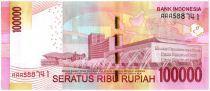 Indonesia 100000 Rupiah Soekarno and Hatta - Parliament bldg 2014