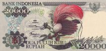 Indonesia 20000 Rupiah - Red bird - Flower - 1992 - Serial AAM - UNC - P.132a
