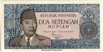 Indonesia 2.5 Rupiah,  President Sukarno - Javanese dancer - 1964 - P.81 a